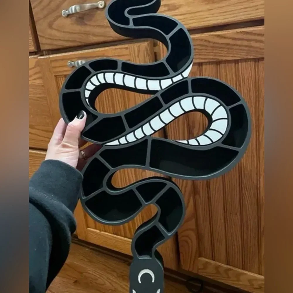 Black and White Snake crystal shelf